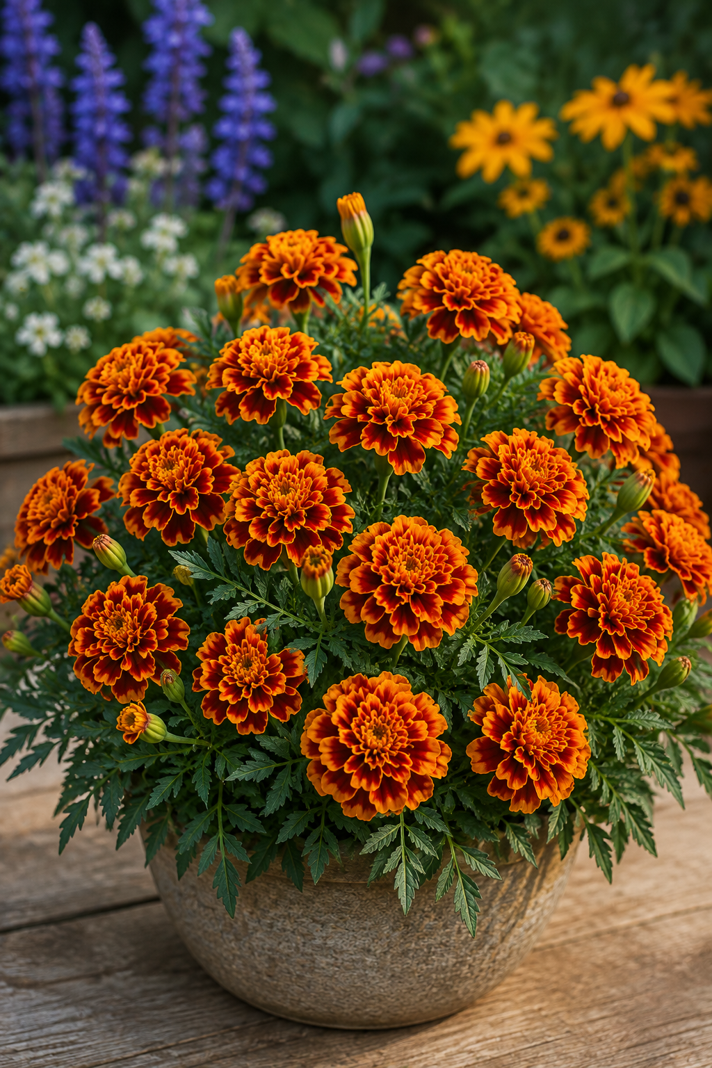50 Marigold Seeds Chica Flame Compact Marigold Flower Seeds