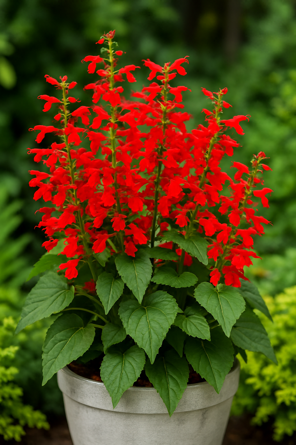 "Texas Sage Lady Red Salvia Seeds bright red hummingbird flowers"