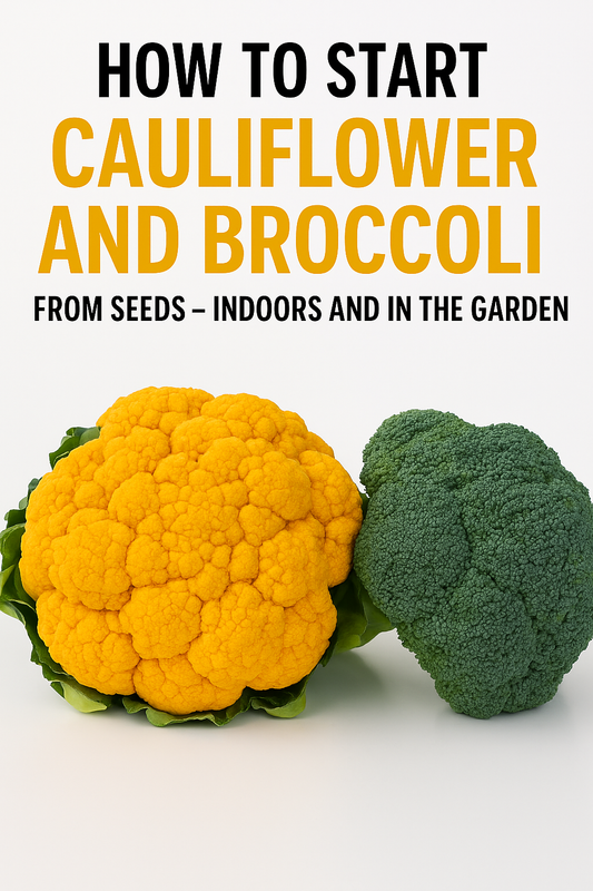 Cauliflower and broccoli seedlings growing in seed trays under a propagation dome indoors