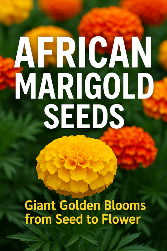 African marigold seeds growing guide with bright yellow blooms