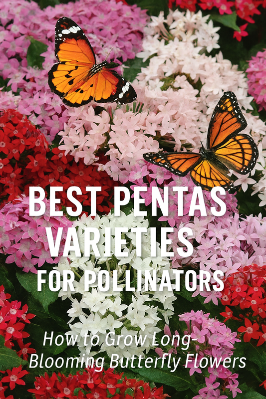 Colorful Pentas flowers with butterflies — best Pentas seed varieties for attracting pollinators, butterflies, and hummingbirds.