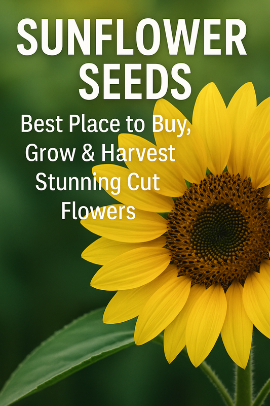 Close-up of vivid sunflower grown from premium sunflower seeds for cut flower bouquets