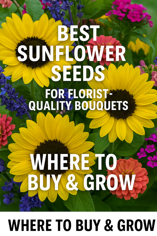 “Bright sunflower bouquet with zinnias and purple flowers best sunflower seeds for cut flowers