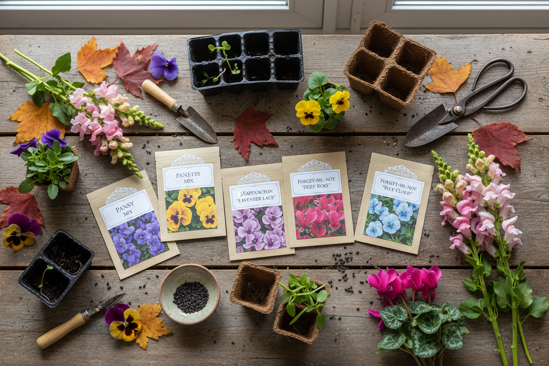 Fall seed starting schedule by zone with cool-season flower seeds and seedling trays