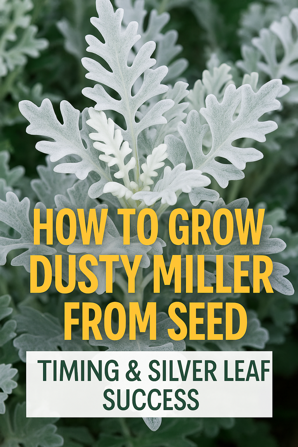 Dusty Miller plants showing silver leaves grown from seeds under bright sunlight