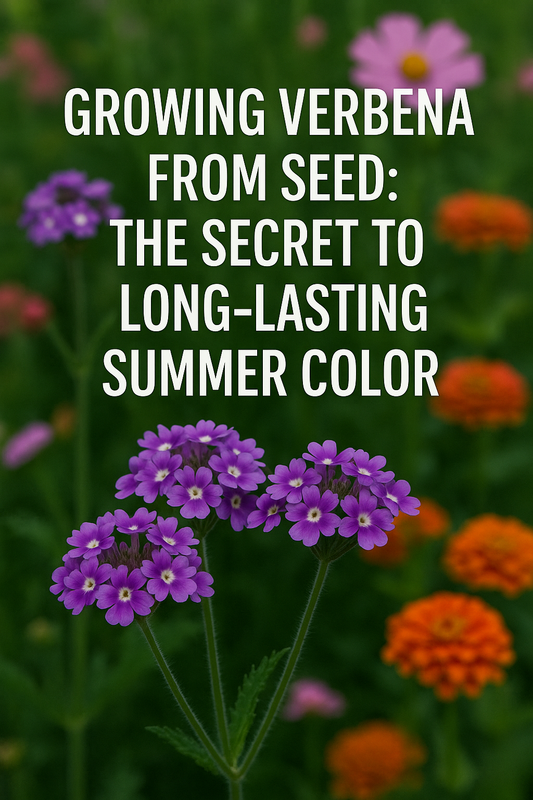 Vibrant purple verbena flowers blooming in full sun, attracting butterflies in a summer garden.