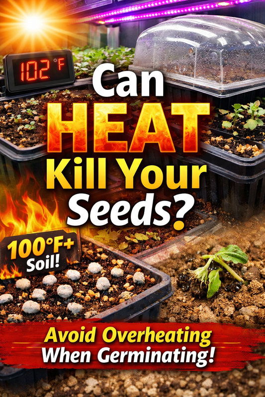 Can heat kill seeds during germination? Seed trays overheating in greenhouse with temperatures over 100°F causing petunia and lisianthus seeds to fail sprouting