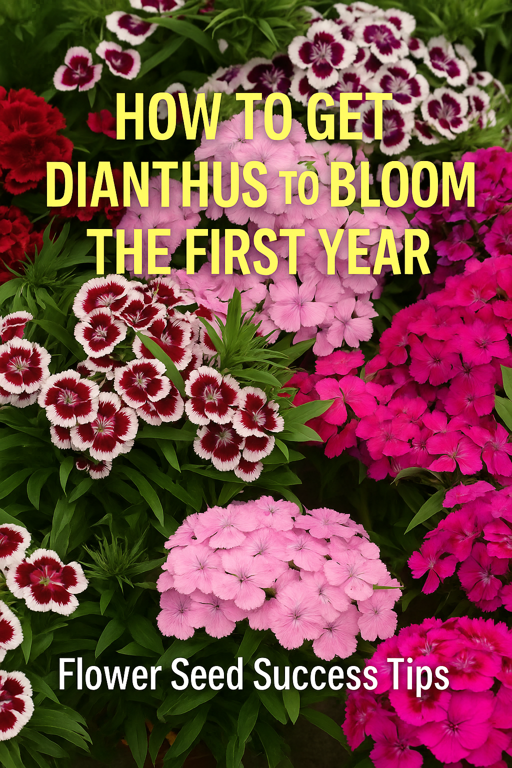 How to get Dianthus to bloom the first year – flower seed success tips for early, vibrant blooms.