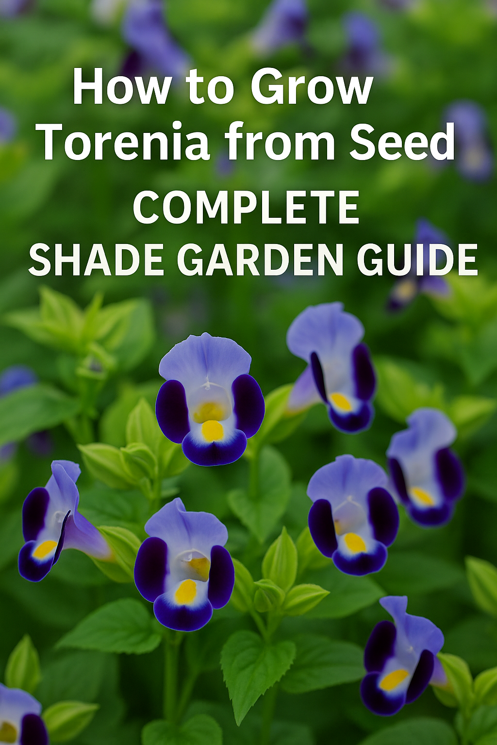 Torenia wishbone flowers blooming with vibrant colors in a shade garden, perfect for containers, hanging baskets, and borders