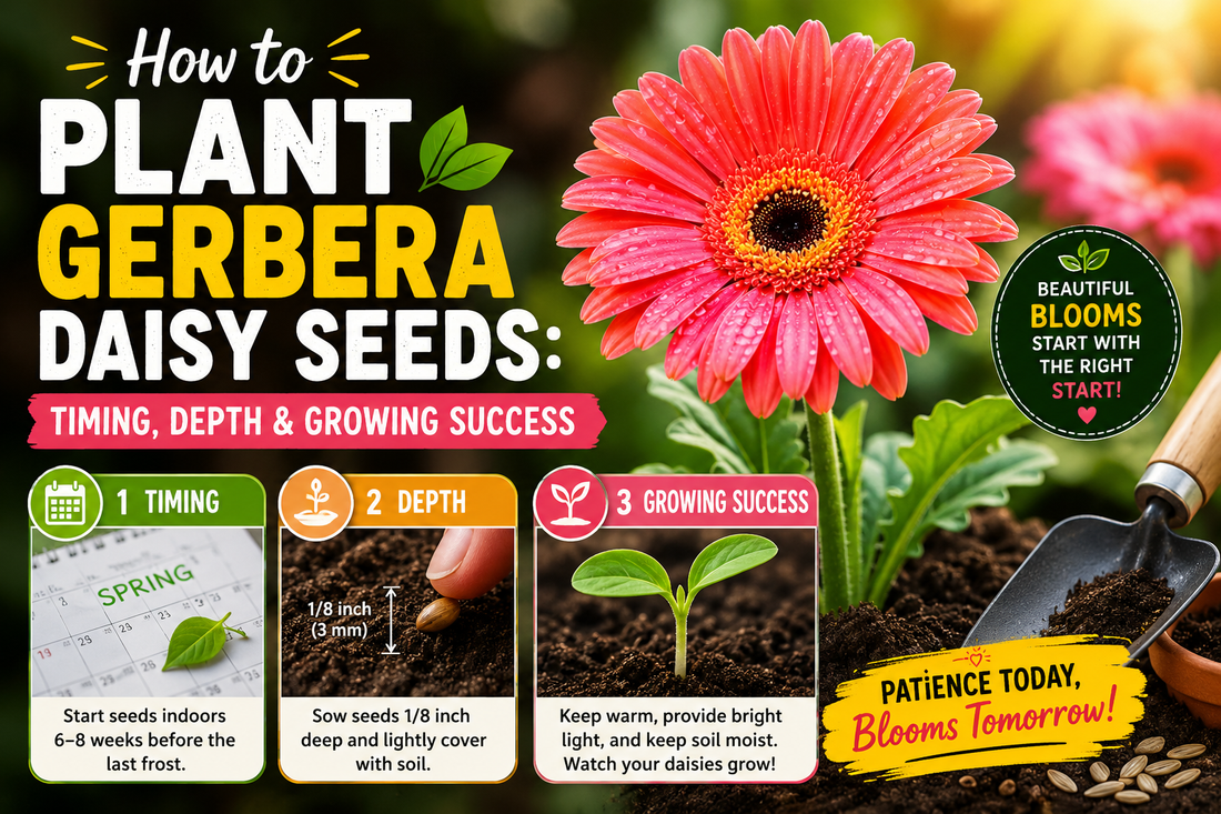 How to plant Gerbera daisy seeds with the best planting time, proper seed depth, and simple growing tips for healthy seedlings and vibrant blooms.