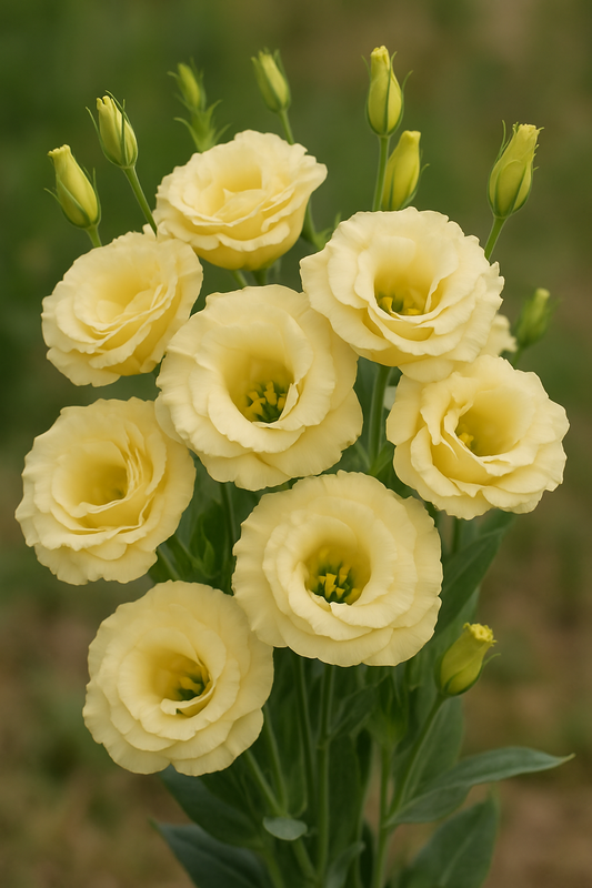 “Lisianthus champagne cut flower bouquet with long vase life and elegant blooms.”