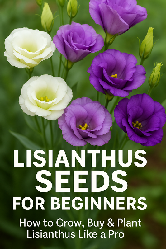 Lisianthus flowers blooming in a garden, grown from seed, ideal for beginners
