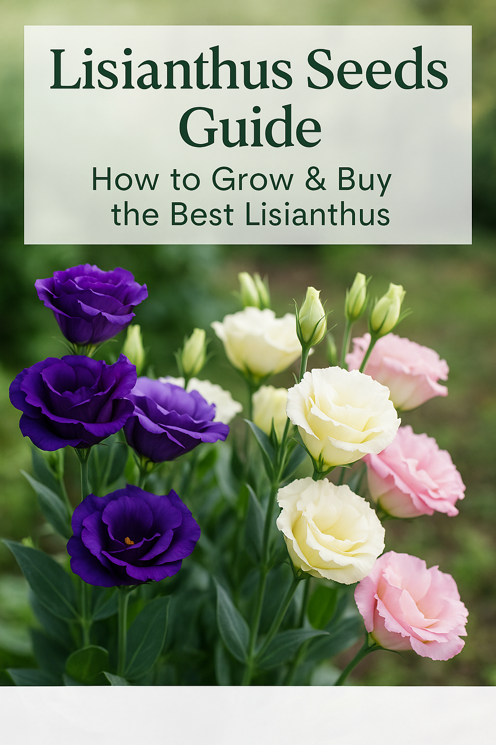 Lisianthus flowers blooming in the garden, grown from premium lisianthus seeds.