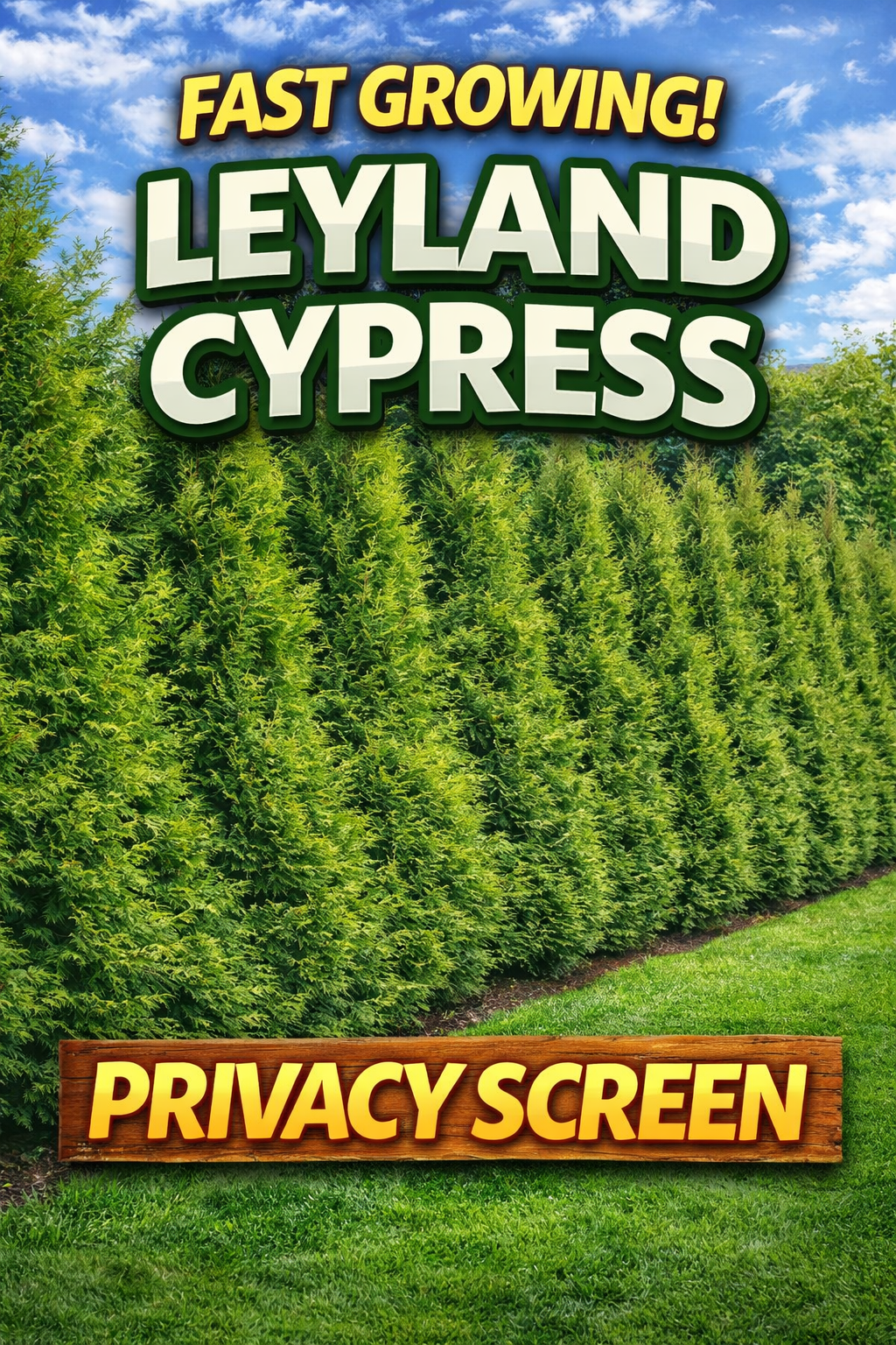 leyland cypress privacy screen fast growing evergreen hedge for garden privacy and fence screening