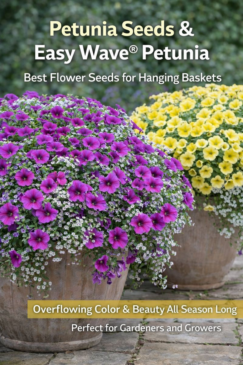 Petunia Seeds & Easy Wave Petunia Best Flower Seeds for Hanging Baskets ...