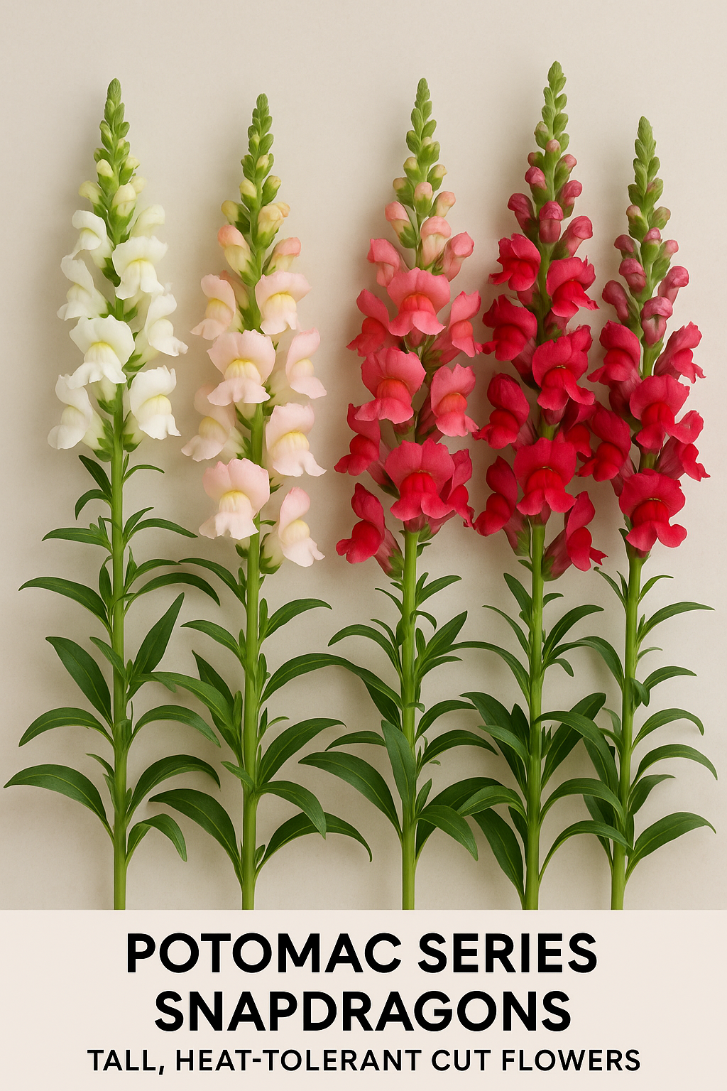 Potomac Series Snapdragons – Tall Heat-Tolerant Cut Flowers for Bouquets and Weddings