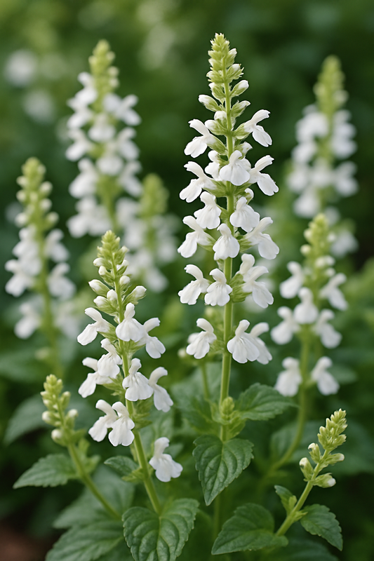 “Salvia Summer Jewel White blooms – dwarf salvia seeds”