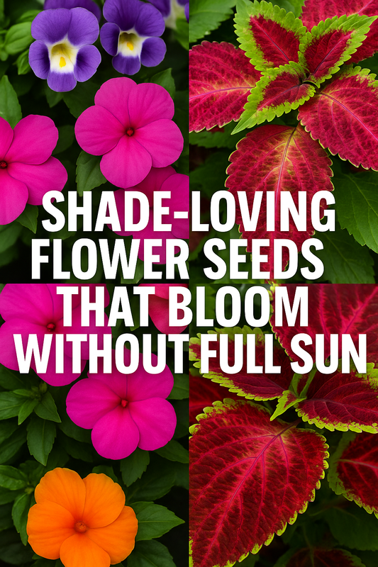 Shade-loving flowers including torenia, impatiens, begonias, and coleus, perfect for low light gardens that bloom beautifully without full sun
