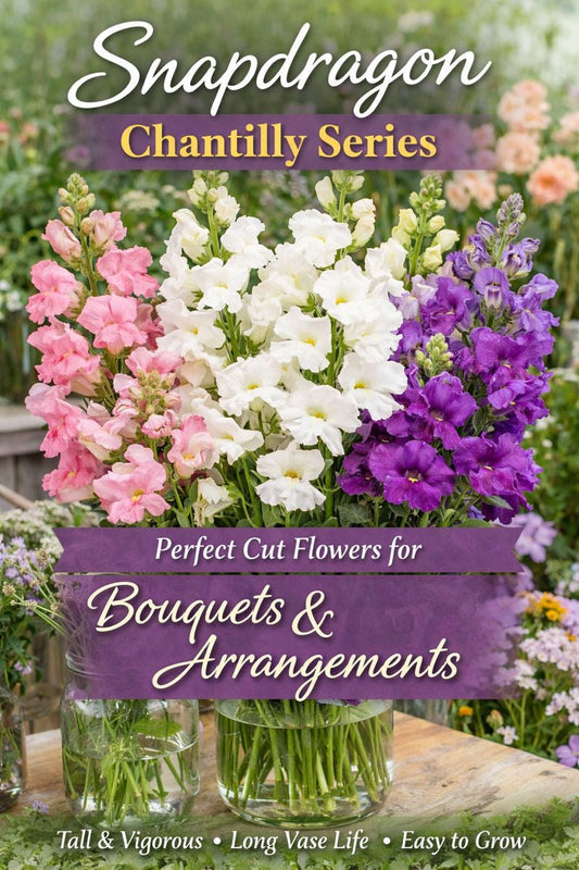 Snapdragon Chantilly series cut flowers grown for bouquets and flower arrangements