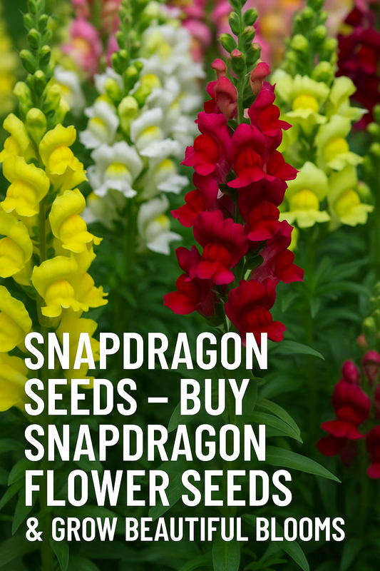Snapdragon flowers in full bloom grown from seed in mixed colors