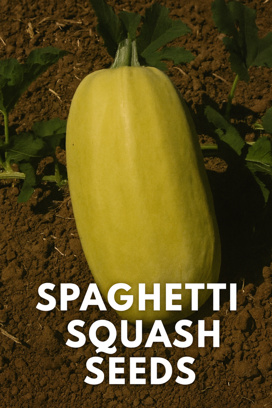 Golden spaghetti squash ripening on the vine, easy to grow and delicious to harvest
