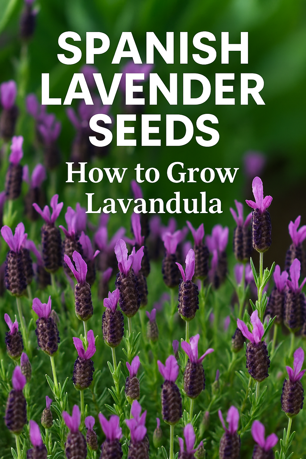 Spanish lavender flowers with purple blooms used for a perennial gardening guide.