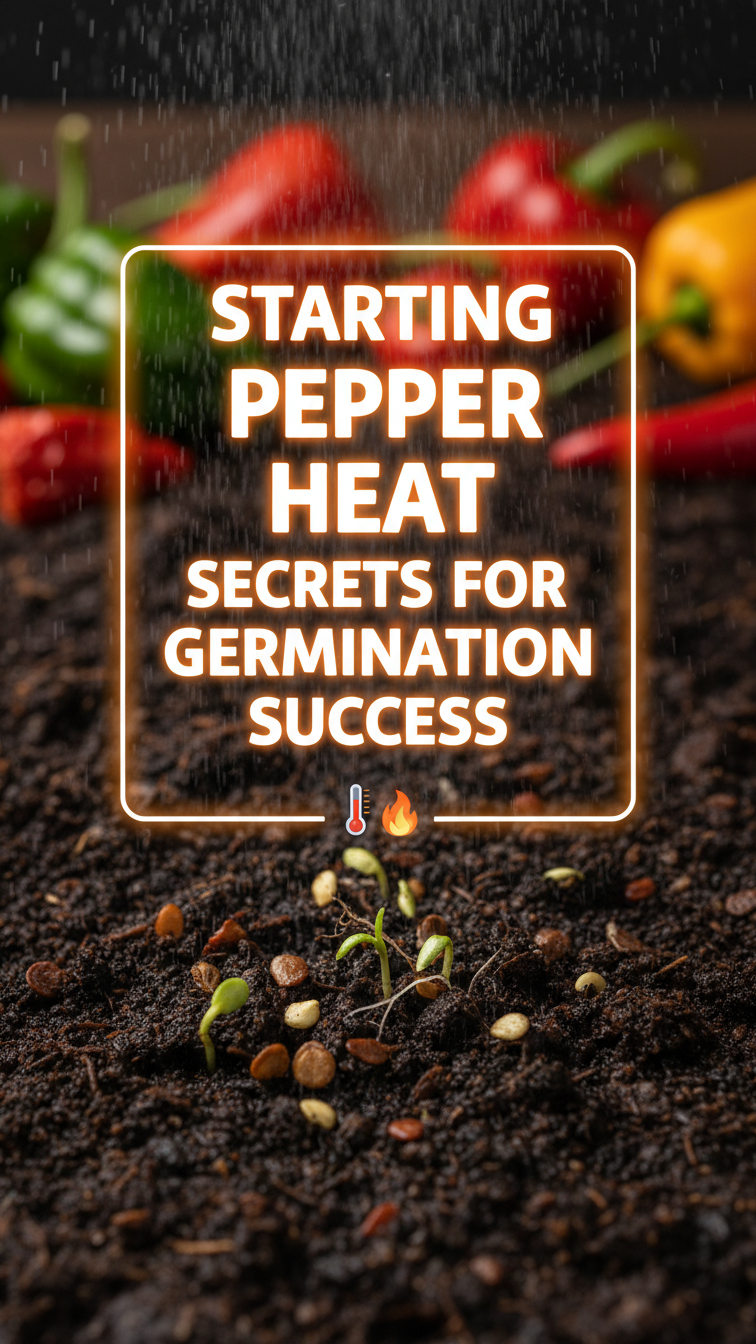 Pepper seeds germinating in warm indoor seed trays with heat for strong growth.