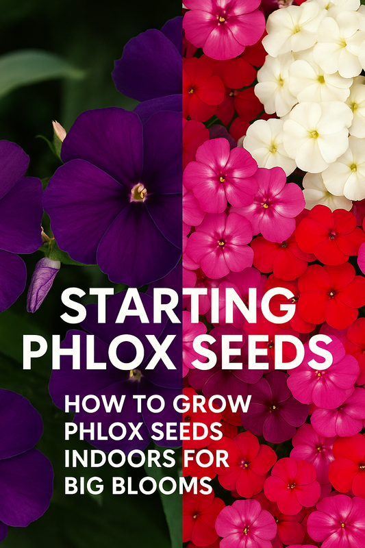 Starting phlox seeds indoors for big blooms with colorful phlox flowers in bloom