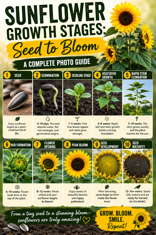 Sunflower Growth Stages: Seed to Bloom Photo Guide