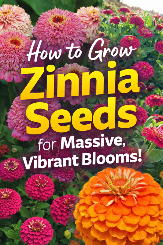 Tall zinnia flowers grown from seed with large vibrant blooms in pink and orange, ideal for bouquets and cut flower gardens