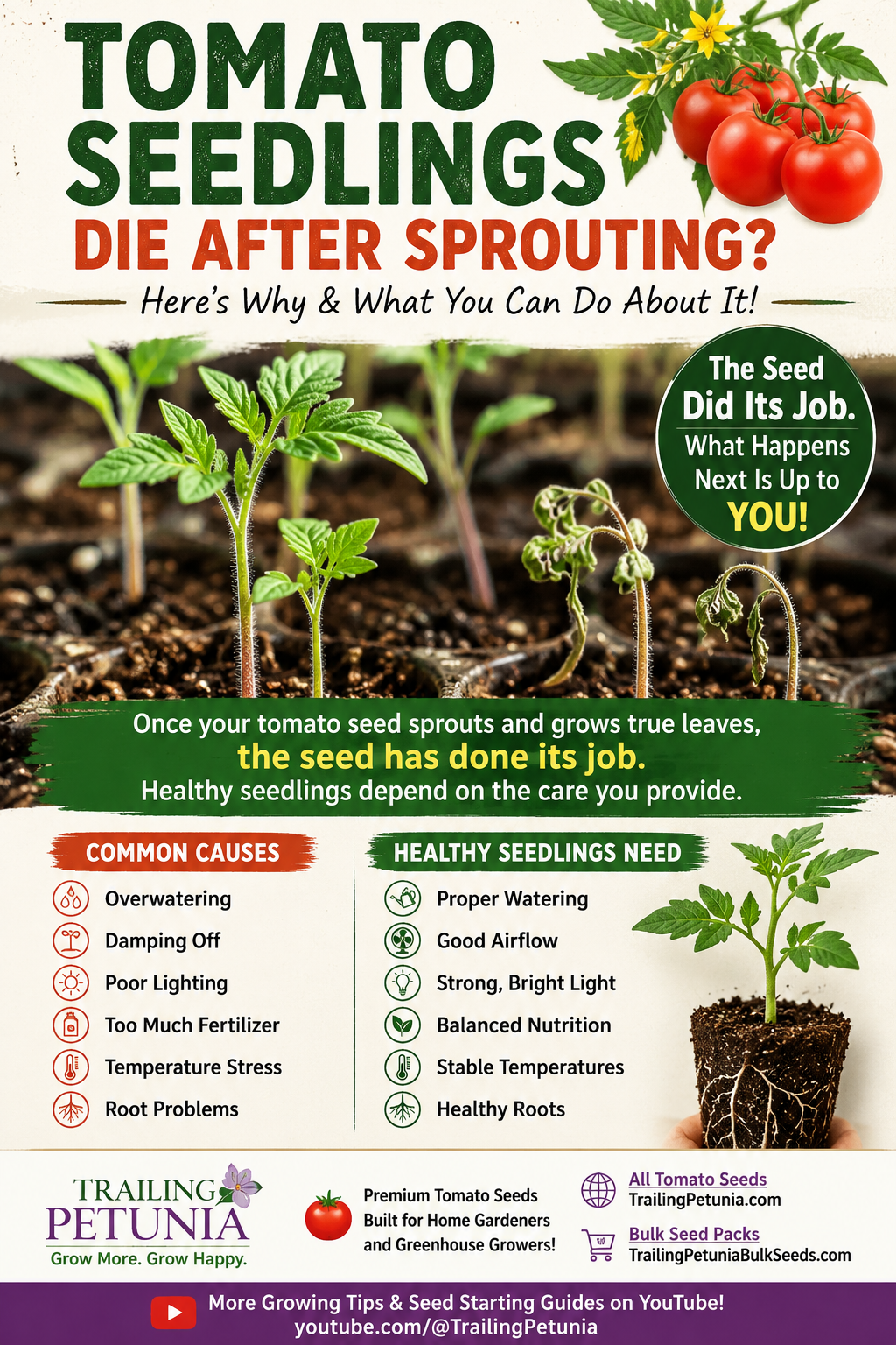Tomato seedlings dying after sprouting with common causes and solutions
