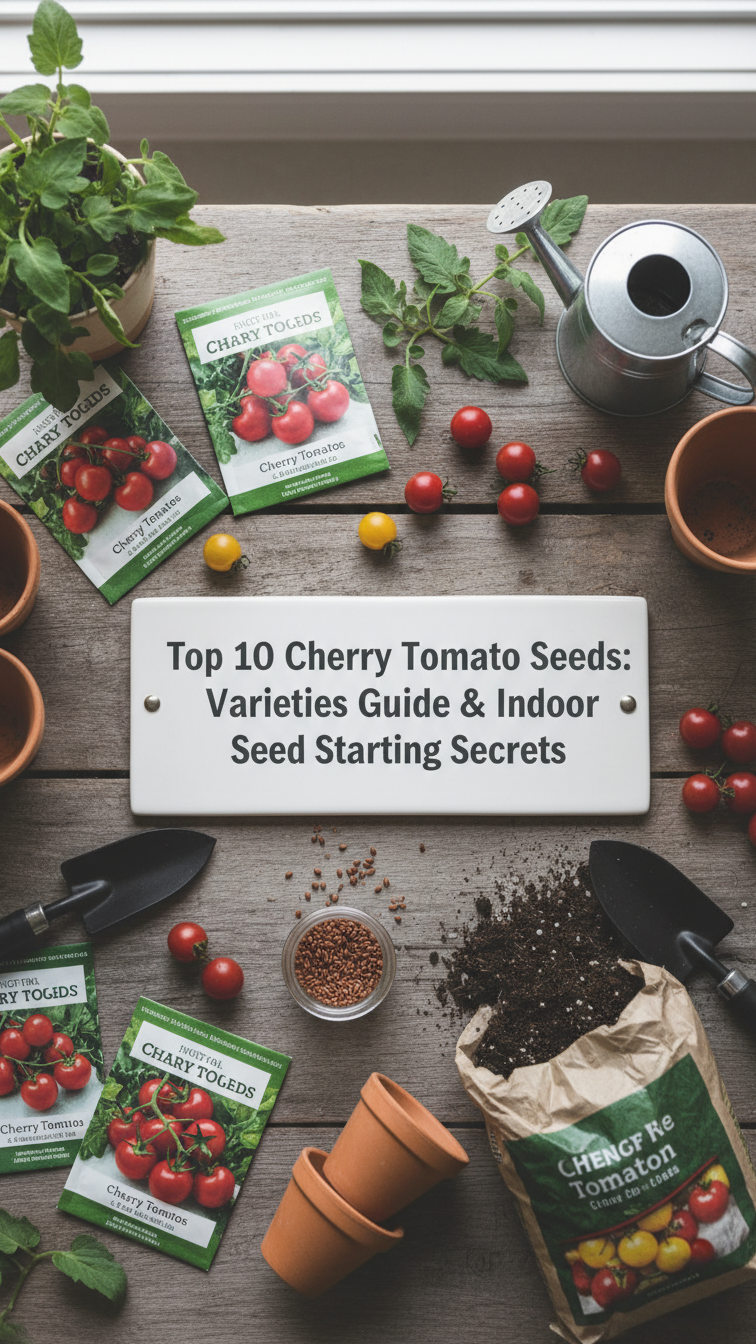 Variety of cherry tomatoes in different colors, ideal for seed starting indoors