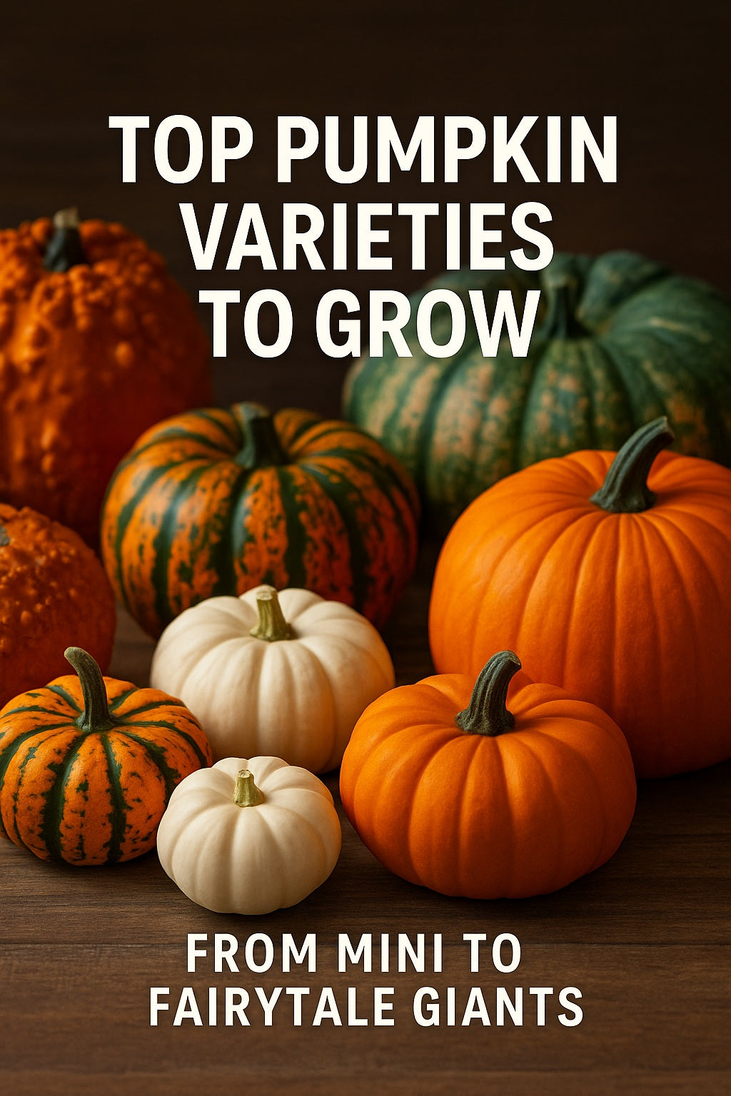 Explore top pumpkin varieties from decorative mini types to rich pie pumpkins. Learn how to grow Warty Goblin, Jack Be Little, Fairytale & Buckskin pumpkins from seed