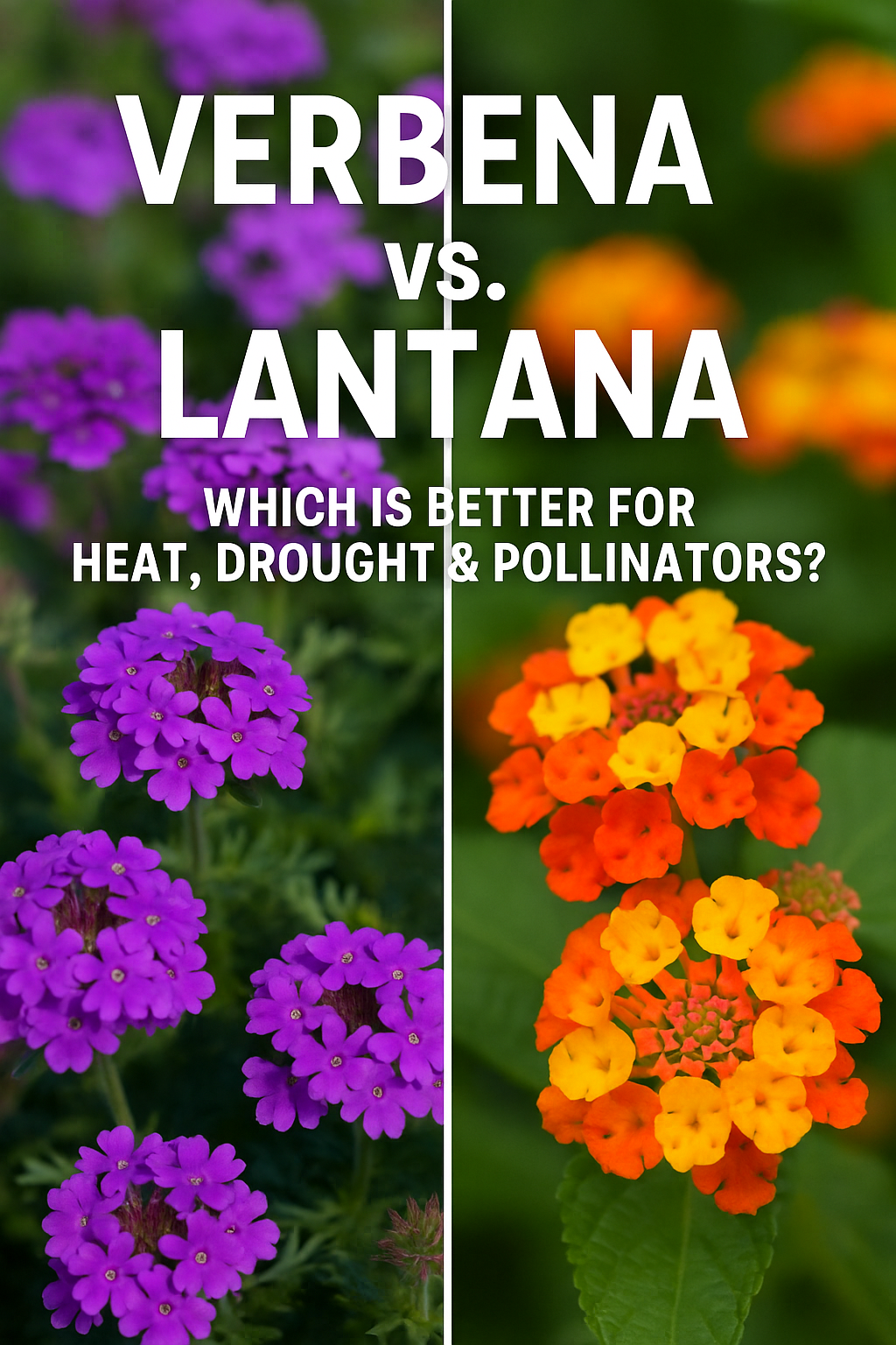 Verbena vs Lantana flower comparison for drought and pollinator gardens