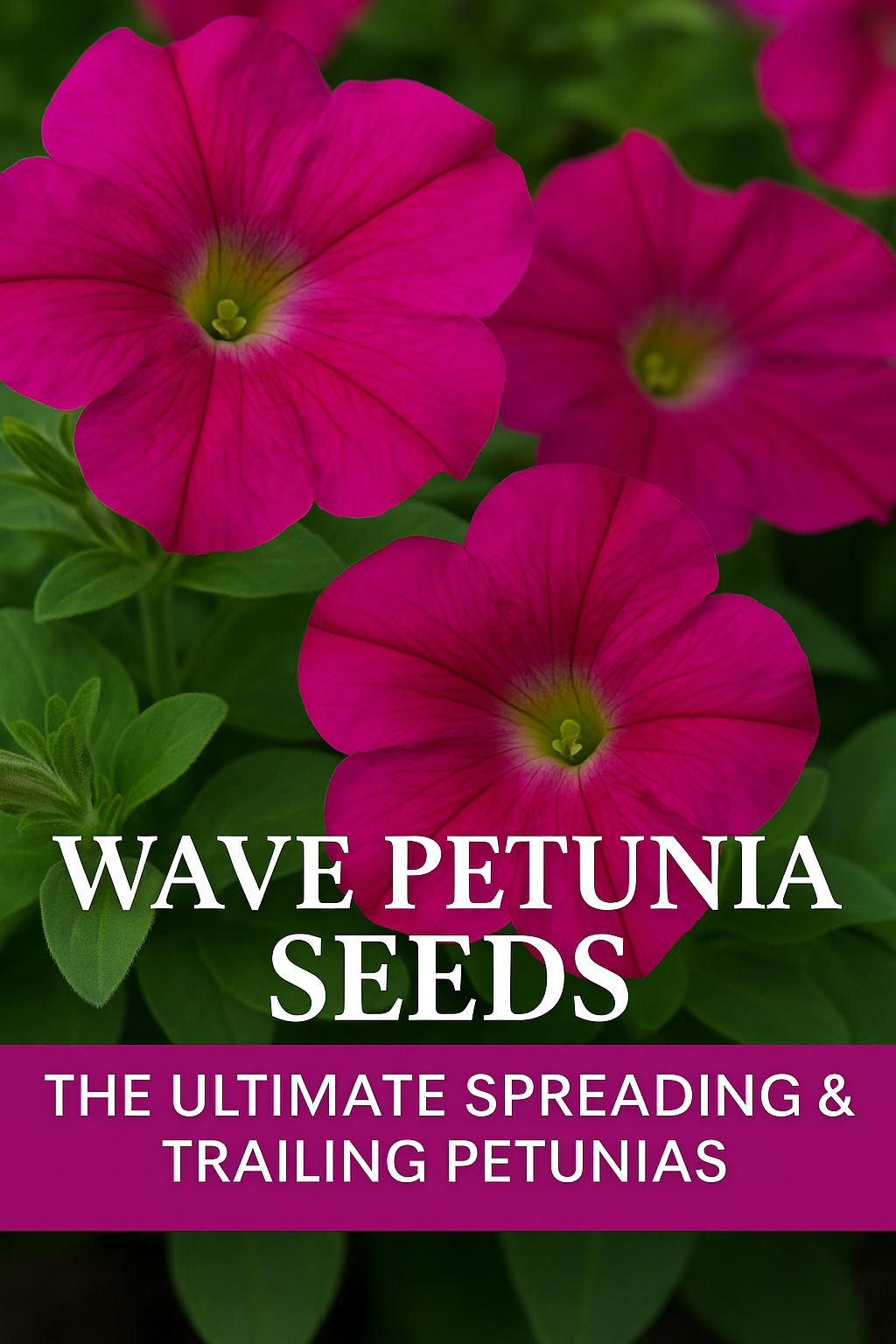 Wave Petunia flowers spreading in a hanging basket with vibrant blooms
