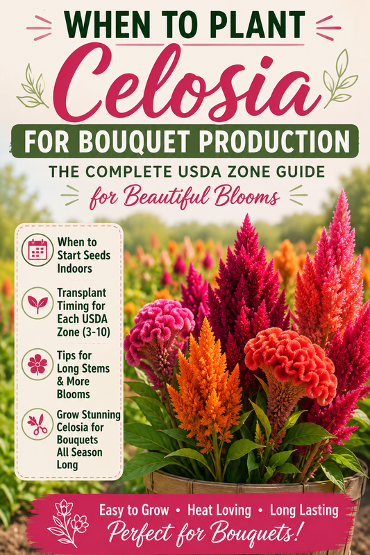 Colorful celosia flowers showing when to plant by USDA zone for beautiful bouquet production and long-lasting cut flowers.