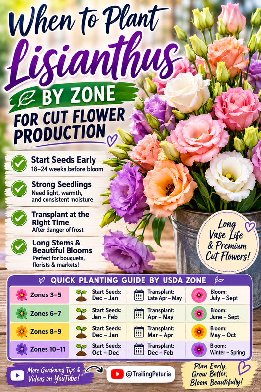 When to plant lisianthus by USDA zone for cut flower production