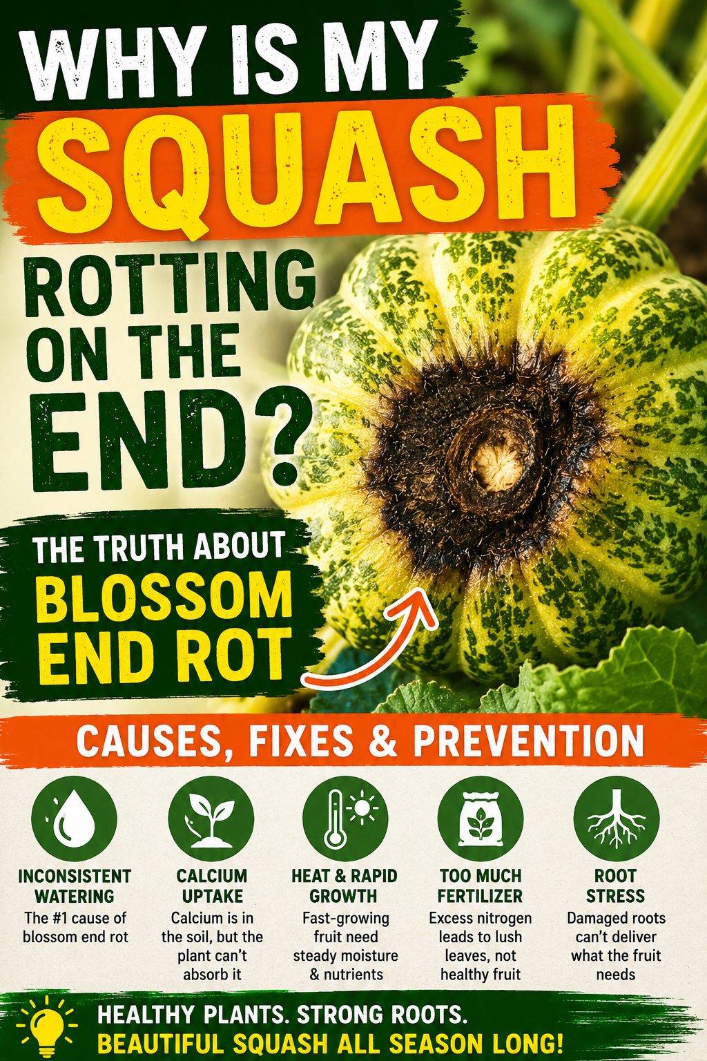 Why Is My Squash Rotting on the End? Blossom End Rot Causes, Fixes, and Prevention