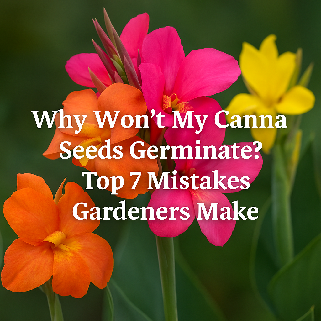 Why won’t my canna seeds germinate? Vibrant orange, pink, and yellow canna flowers illustrating a guide to the top 7 germination mistakes gardeners make