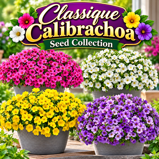 Classique Calibrachoa Pelleted Flower Seeds – 4-Pack Million Bells Bundle Kit