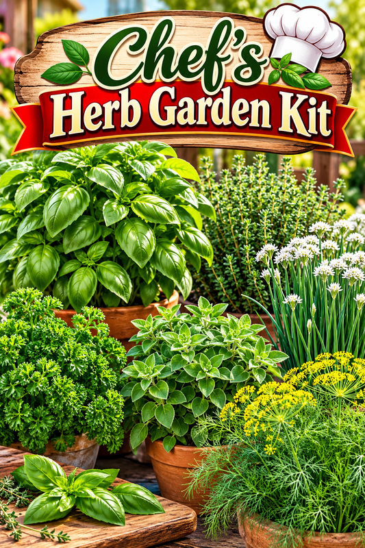 Chef's Herb Garden Kit – 6 Herb Seed Packets, 850 Seeds