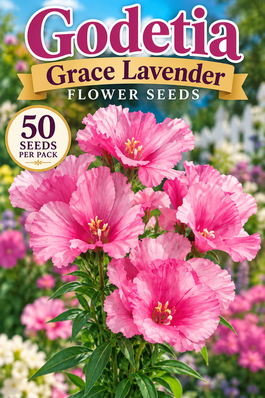 50 Godetia Seeds Grace Lavender Flower Seeds
