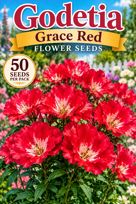 50 Godetia Seeds Grace Red Flower Seeds