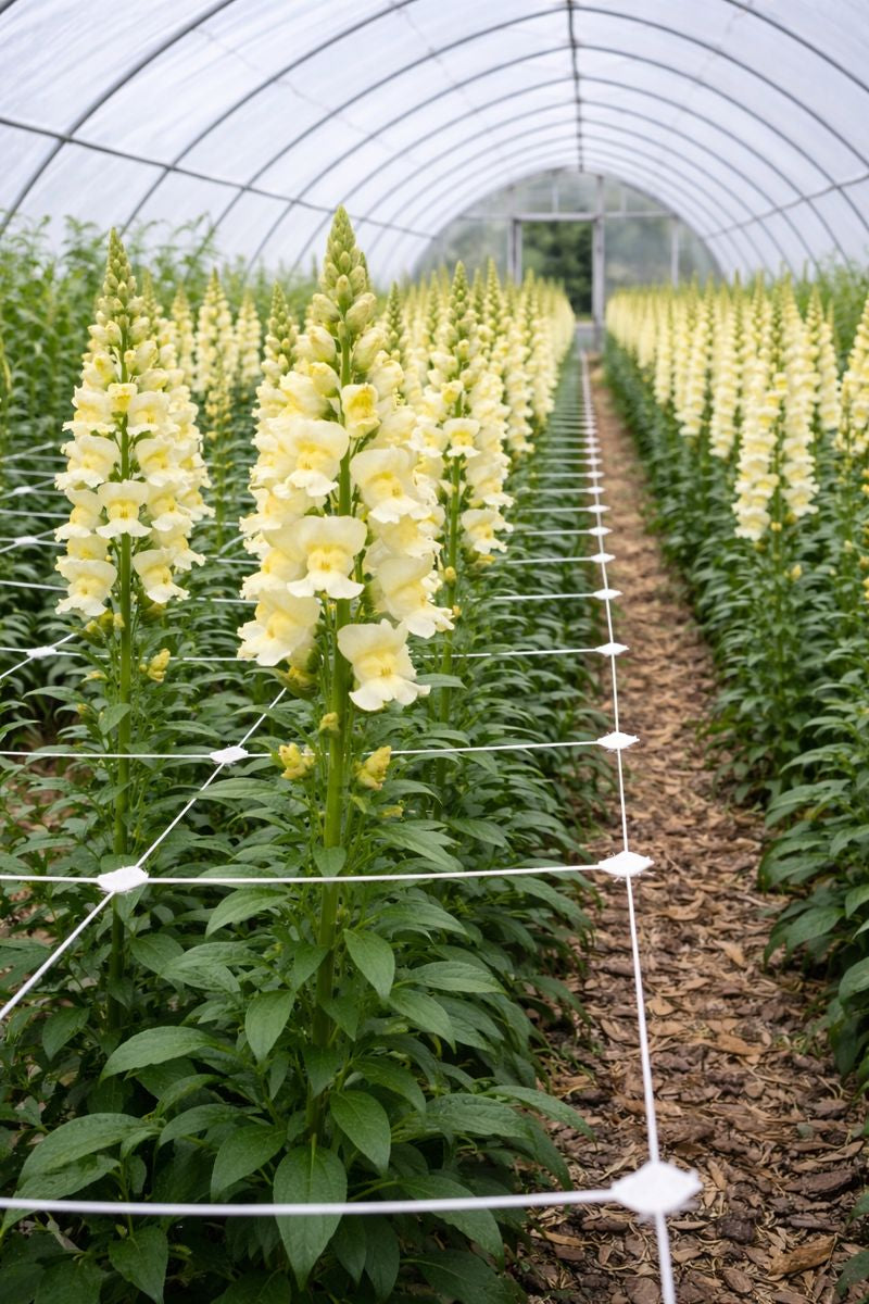 Pelleted Snapdragon Seeds Maryland Ivory White F1 | Group 2 Cut Flower Seeds 50 Seeds