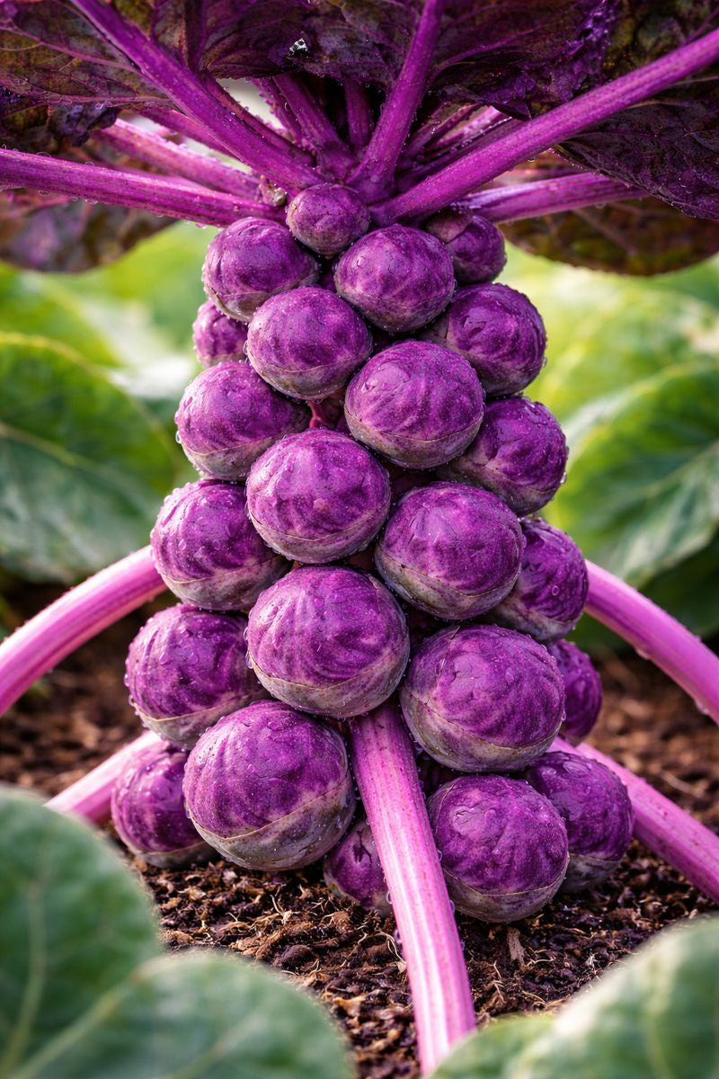 Redarling Brussels Sprouts Seeds 50 F1 Hybrid Purple Garden Vegetable Seeds