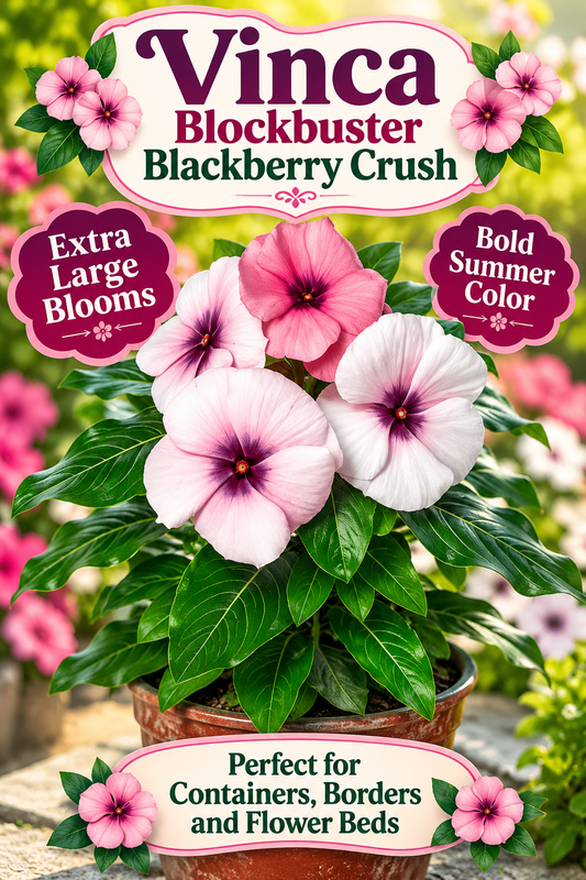 25 Vinca Seeds Blockbuster Blackberry Crush Flower Seeds