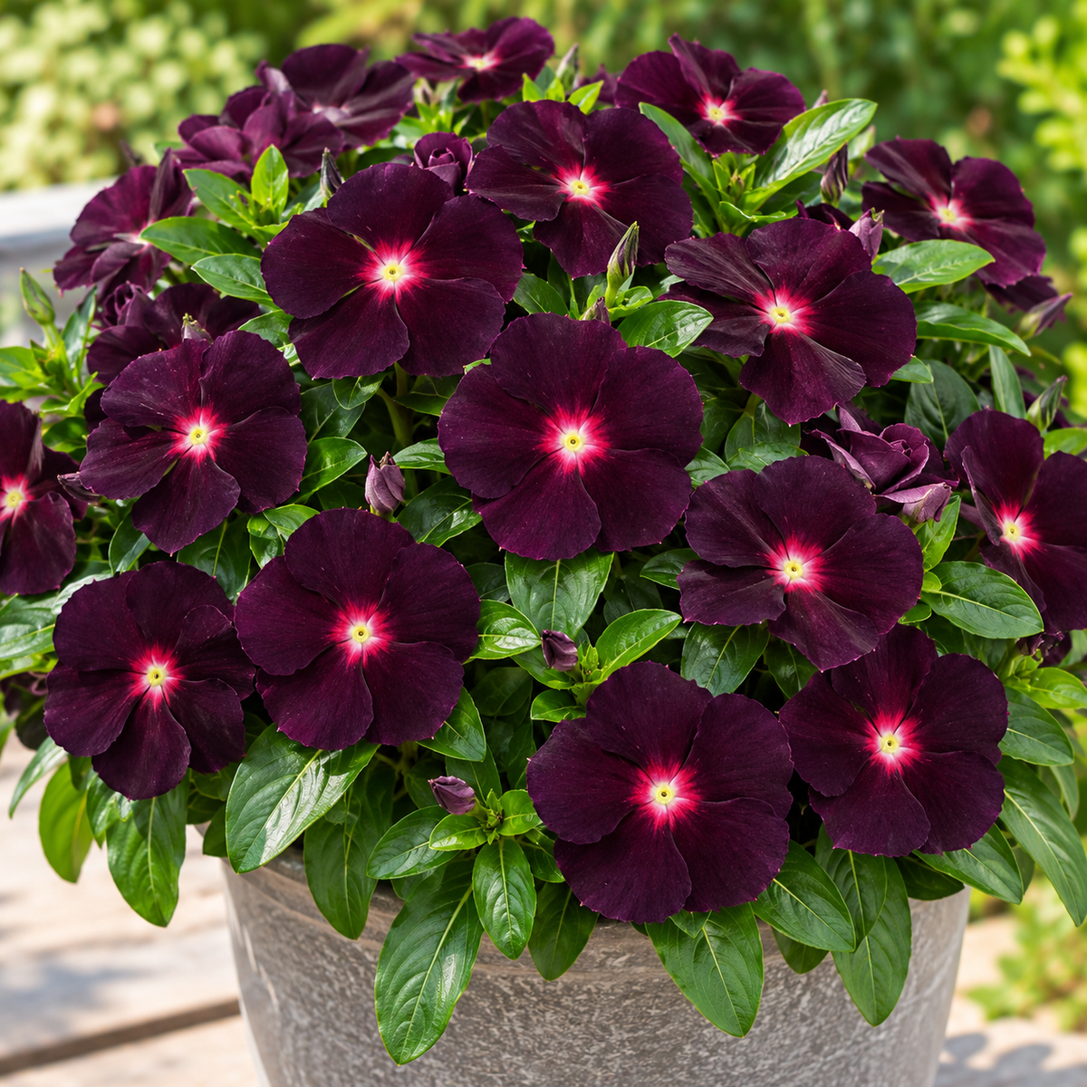 Vinca Tattoo Blackberry flowers in rich blackberry-purple shades